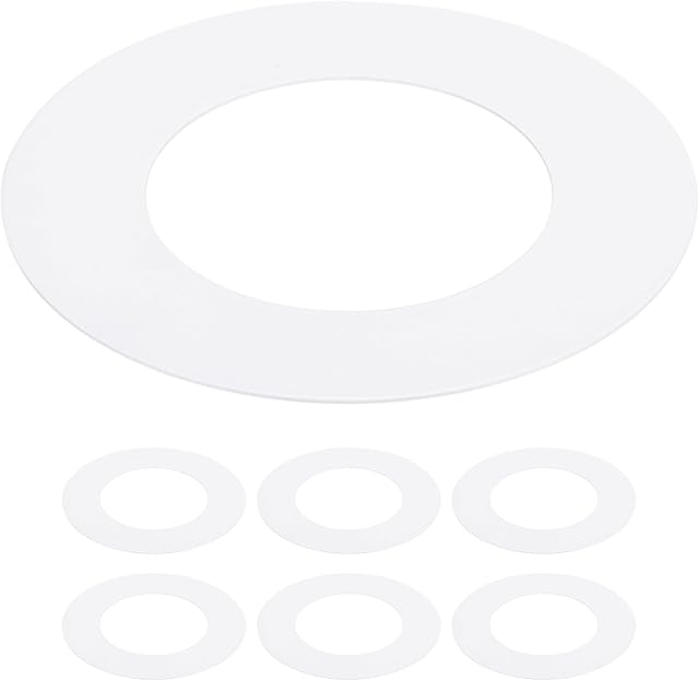 Goof Trim Ring, 6 Pack 4-Inch x 5.5-Inch (ID x OD) for Recessed Can Downlights for Ceiling Light Fixtures, Matte White, Steel Construction