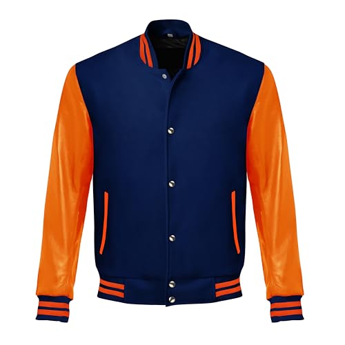 Image of Red And Black Letterman Jacket Men - Mens Black Varsity Letterman High School Baseball Bomber Jacket