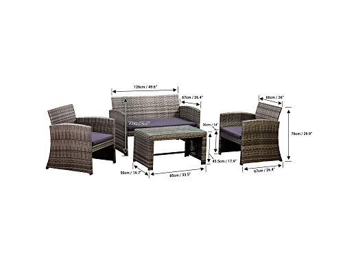 image for AmazonBasics Outdoor Patio Garden PE Rattan Textured Faux Wicker Modul
