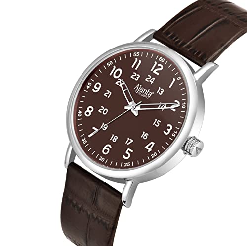 Image of Ajanta Quartz Analogue Dial with Leather Belt Men's Casual Watch AWC702