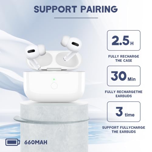 Image of Wireless Charging Case for Airpod Pro 1 & 2 Gen, Airpod Pro Charging Case Replacement wiht 660 mAh Battery, Replacement Airpod Pro 2 Charging Case with Bluetooth Pairing Sync Button,No Earduds