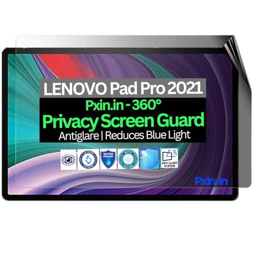 Image of Pxin Tablet Privacy Guard compatible with LENOVO Pad Pro 2021 | Screen protector | Anti-Glare | Blue light filter | 360 degree Anti Spy | Eye Protection