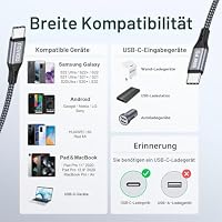 RAVIAD 60W USB C Kabel 2M, Schnellladekabel USB C auf USB C Ladekabel 3A – Ansicht 7