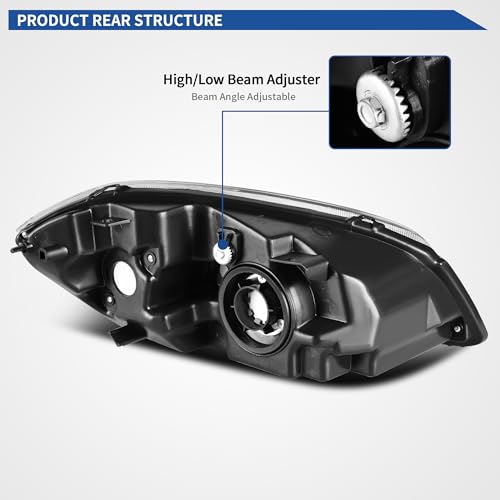 Image of oEdRo Headlights Assembly Compatible with 2005-2010 Chevy Cobalt / 2007-2010 Pontiac G5 / 2005-2006 Pursuit Replacement Headlamp Chrome Housing Clear Lens Amber Reflector