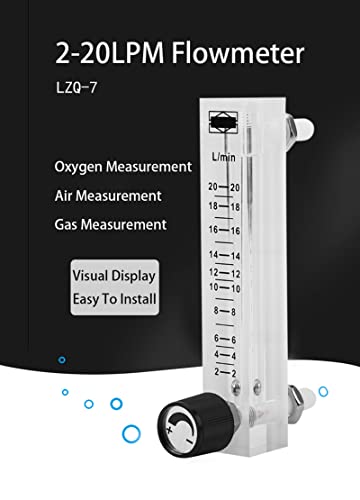 Sauerstoff Luftmengenmesser | 2-20LPM Durchflussmesser Luftmengenmesser für Sauerstoff/Luft/Gas Professioneller Gasdurchflussmesser-Tester zur Messung der Steuerung des Gasflusses