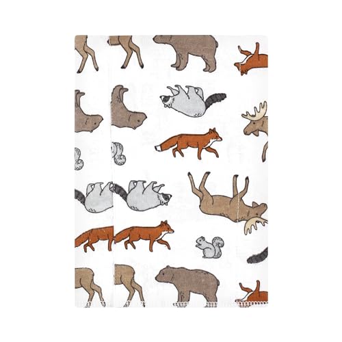 Image of Hudson Baby Unisex Baby Cotton Poly Flannel Burp Cloths, Animal Adventure 4 Pack, One Size