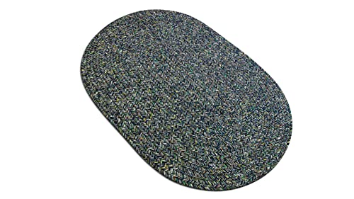 Sabrina Tweed Indoor/Outdoor Oval Braided Rug, 5 By 8-Feet, Denim #TOP5