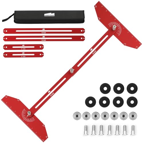 MBIGM Red Stair Gauge Tool with Metal Knobs and Double