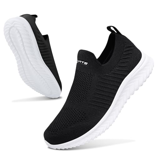Basket Femme Respirantes Slip on pour Sneakers Femmes Chaussure de Running Fitness Légères...