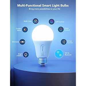 Govee led smart light bulbs 1000lm color changing light bulb wi fi bluetooth light bulbs work with alexa and google assistant dimmable rgbww a19 75w equivalent smart bulbs 2 pack  urban country home decor
