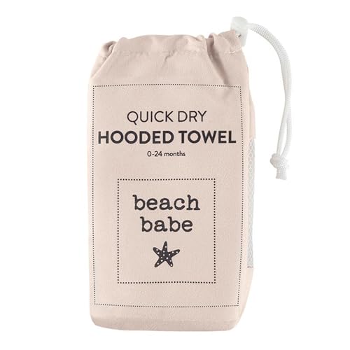 Image of Stephan Baby Towels with Hoods Quick Dry Baby Beach Towel with Hood and Carrying Bag, 30 inch Square, Beach Babe