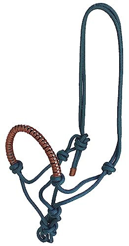 CHALLENGER Cob Nylon Braided Rhinestone Noseband Rope Halter Hunter Green 606SE21-C