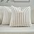 FUTEI Cream White Striped Decorative Throw Pillow Covers 18x18 Inch Set of 2,Square Spring Decorations Couch Pillow Case,Soft Cozy Faux Rabbit Fur & Velvet Back,Modern Home Decor for Bed