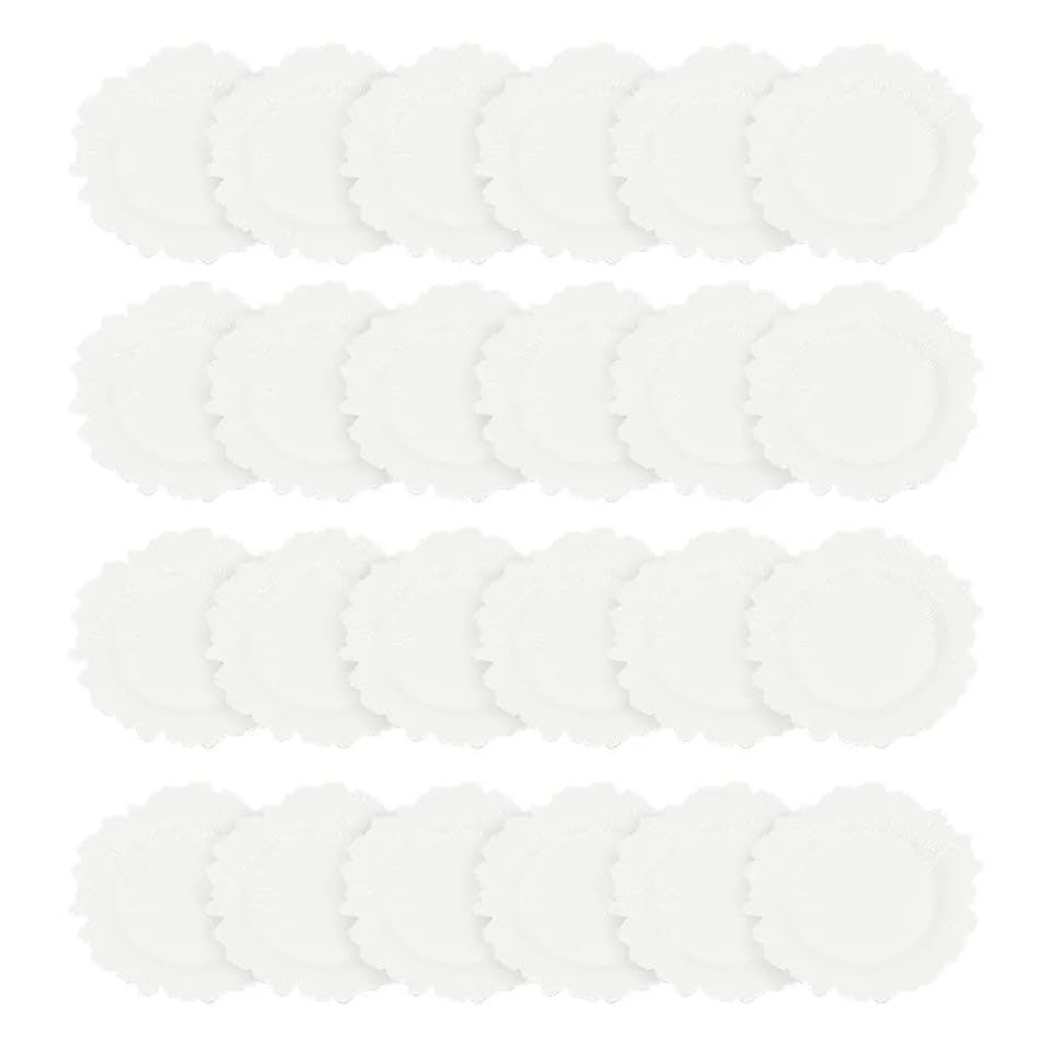 Set 24 Platos Cargadores Redondos Blancos 12.6 in miniatura 3