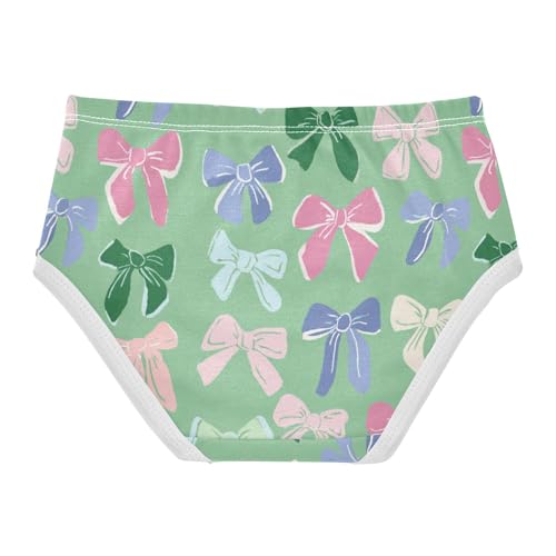 Wusikd Bows Green Pink Girls' Underwear Cotton Girls Briefs Soft Toddler Underwear 2T2
