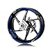 Pegatinas de la Rueda Trasera Delantera de la Motocicleta Rayas Reflective Impermeable Neumáticos Etiquetas de calcomanías para Kawasaki Z750 Z750 Z800 Z 800/750 (Color : Blue Z750)