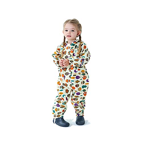 mama stadt Combinaison Pluie Enfant,Imperméable à Capuche Poncho Pluie Garçon Fille Manteaux Impermeable Vêtements de Pluie/Abricot XL Cover