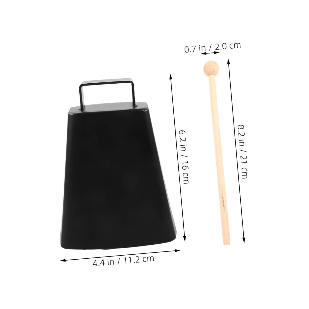 HANABASS 2juegos Cencerro De Metal con Mango para Percusión Deportiva Cencerro Infantil para Eventos y Clases Metálico con Sonido Nítido