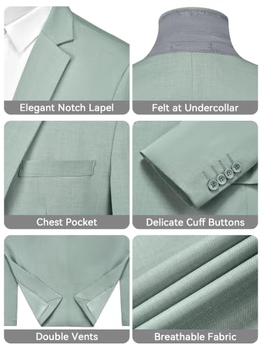 Image of MAGE MALE Men's One Button Suit Jacket Elegant Solid Color Blazers Slim Fit Lightweight Sport Coats Blazer