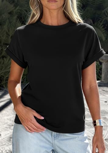 Image of PRETTYGARDEN Womens Summer Tops Short Sleeve Shirts