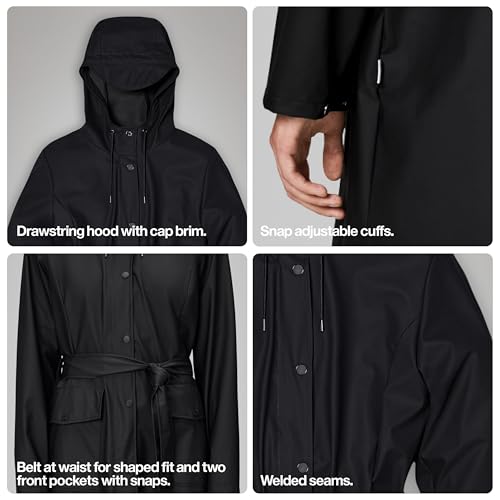 RAINS Damen Curve W Jacke Regenjacke, 01 Black, M