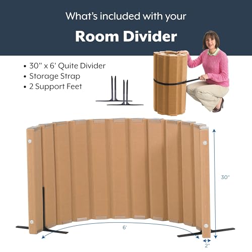 Angeles Room Divider, Acoustic Room Divider Panel, Natural Tan, 30" X 6' by Angeles - Used condition - Image 3