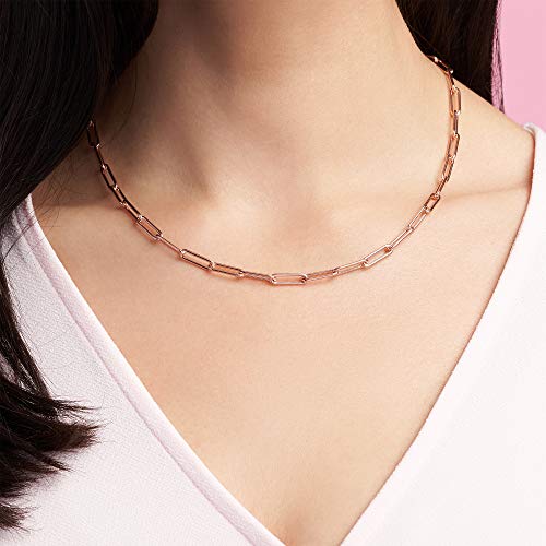 Pandora Jewelry Long Link Cable Chain Rose Necklace, 17.7" #TOP4