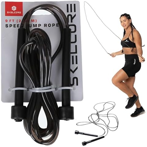 Skelcore 9ft Speed Skipping Rope - Adjustable Rapid Speed Jump Rope for Fitness, Ideal for Double Under Jump Rope, Aerobic Exercise, and Extreme Jumping Rope For Workout Cover