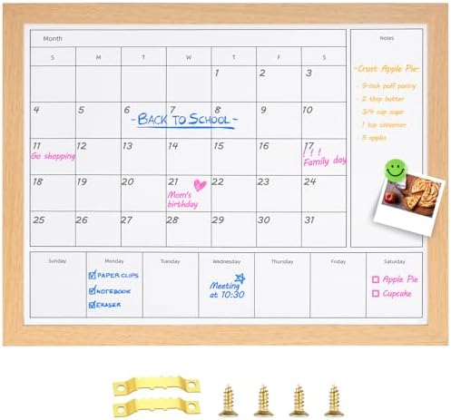Monthly Dry Erase Calendar Whiteboard For Wall, 36" X 24" Magnetic White Board Calendar Dry - View #12