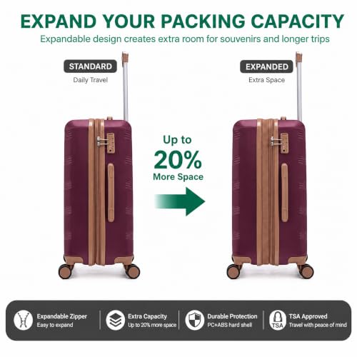 Image of CONCEPTEN Expandable Carry on Luggage 3 Piece Suitcases with Spinner Wheels