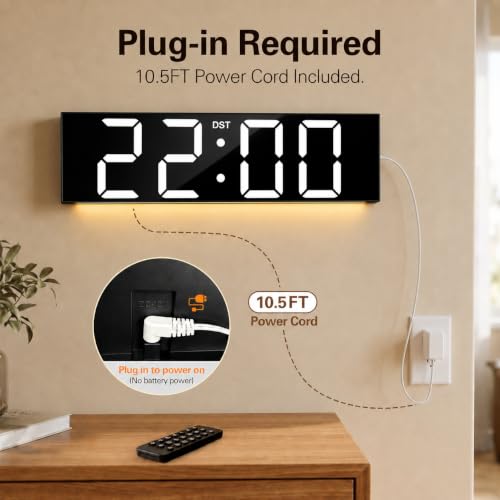 Image of JALL 22 inch Extra Large Digital Wall Clock, Giant LED Display with Remote Control, Digital Clock with Jumbo Numbers, Countdown Timer for Gym, Office, Living Room, Classroom, Home Decor, Warehouse