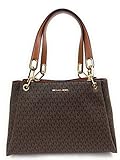 Michael Kors Women's Trisha Large Shoulder Bag Tote Purse Handbag (Brown)