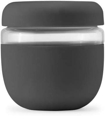 Porter Seal Tight, Lunch Bowl Container w/Lid | Charcoal 24 Ounces | Leak & Spill Proof, Soup & Stew Food Storage, Meal Prep, Airtight, Microwave and Dishwasher Safe, BPA-Free Glass