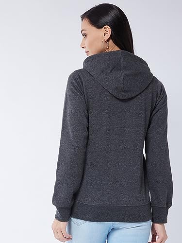 Image of Modeve Women Printed Hooded Sweatshirt for Winter