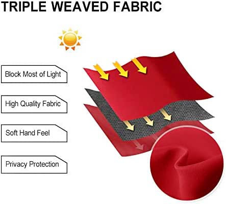 Dwcn Blackout Valance Rod Pocket Window Valance Curtains 60 X 18 Inch Long,1 Panel, Red #TOP4