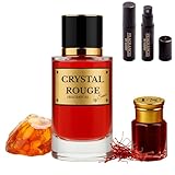 FRAGRANCES BY SASSO Amber Saffron Perfume 50 ml + Alcohol-Free Perfume Oil 3 ml + 2 Free Samples | Warm Amber, Saffron & Musk Notes – Long Lasting Unisex Eau de Parfum Gift Set | Oriental Scent