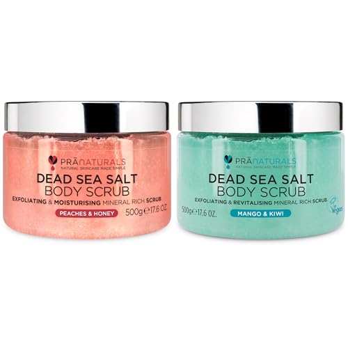 Gommage Sels Mer Morte PraNaturals pour Peau Sèche et Ternes Duo Hydratant Exfoliant