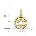 14k Yellow Gold Solid Star of David Lucky Jewish Charm Pendant - 19mm x 12mm