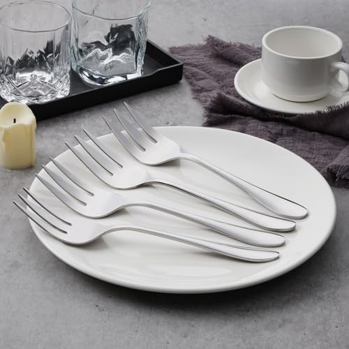 Stainless Steel Serving Forks, E-far 4-Piece Metal Hostess Serving Utensils Set for Meat Catering Buffet Party Kitchen Restaurant, Non-toxic & Dishwasher Safe by E-far - Used condition - Image 3