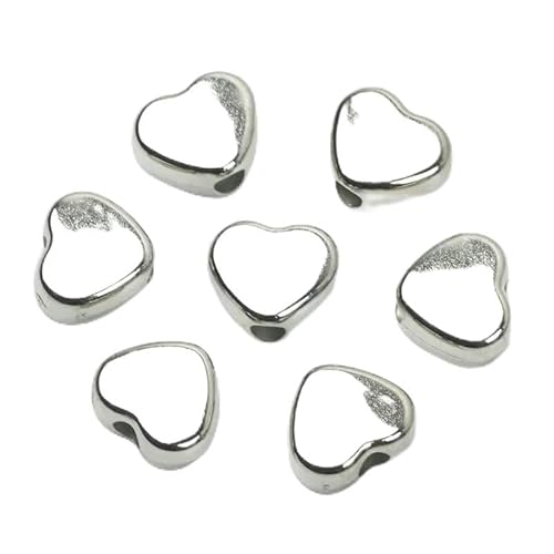 GVEKJ 30/60/90 cuentas espaciadoras sueltas de color dorado con forma de corazón, flor, pez, búho y mariposa para hacer joyas, accesorios de bricolaje, 8 x 9 mm, 30 unidades