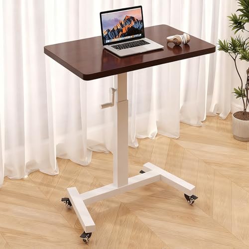 GSKDZG ړp\RfXN LX^[tTChe[u ߉\ 74cm-102cm ItBXfXN ~xbhe[u piCge[u(Walnut Color+White Frame,80x40cm)