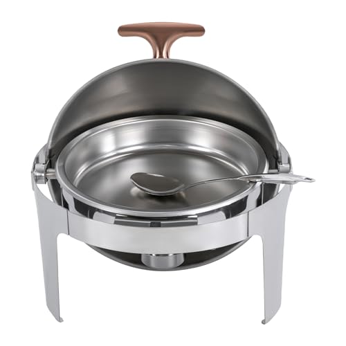 1,58-Gallonen-Hot-Pot-Set aus Edelstahl, Buffetwärmer, Chafing Dish, 180°-Klappdeckel, Alkoholkocher, geeignet für Familienfeiern und Bankette