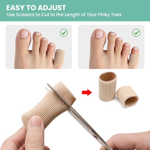 Image of Welnove Gel Toe Cap - 10 Pack Pinky Toe Protector for Women Men - Cushions and Protects to Cover Toes, Relief Toe Pain from Ingrown Toenails, Corns, Blisters, Hammer Toes (Small Size)