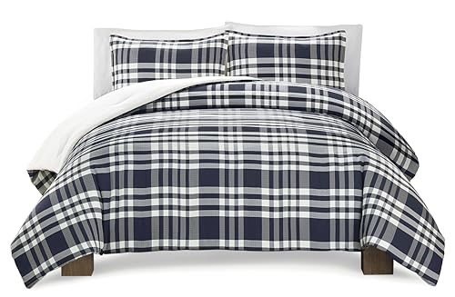 UGG 32553 Leonora California King 3-Piece Comforter Set Luxury Bedding Comforter and Two Pillow Shams Cozy Comfortable Reversible Machine Washable Hotel Style Bedding Set, King, Ocean Plaid