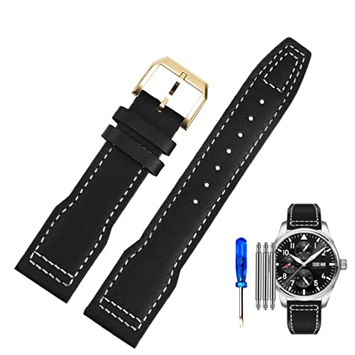 Correa de reloj de piel estilo piloto para el día a día compatible con IWC Mark 18 de 20 mm