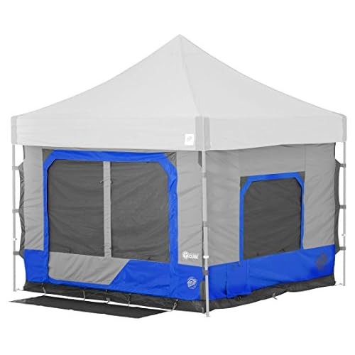 E-Z UP Camping Cube 6.4, Converts 10′ Straight Leg Canopy into Camping Tent, Royal Blue (Canopy/Shelter NOT Included)