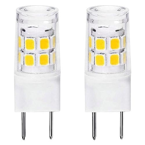 Image of G8 LED Bulb 3W, WB25X10019 Halogen Bulb 20W Replacement for GE Microwave Oven Light, T4 JCD Type G8 Bi-Pin Base, 120 Volt, Daylight White 6000K, 2-Pack