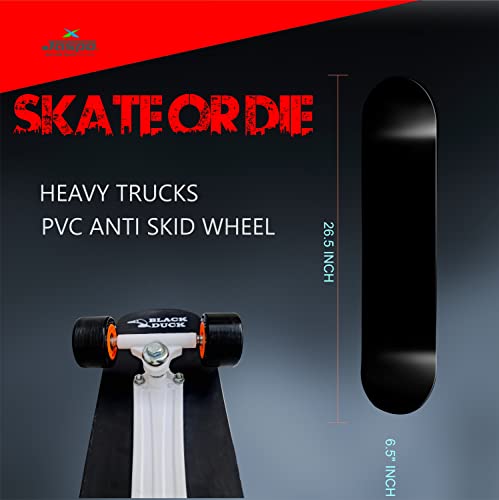 Buy Jaspo Black Duck Fibre Skateboard - 26X6.5 Inch, Fully Assembled for All Ages (Gunshot) - Fiber Online at Low Prices in India - Image 7