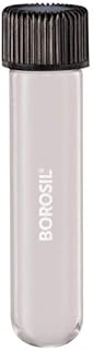 BOROSIL 9910010 Culture Tubes Media Flat Bottom PP Cap with Liner 30 mL Borosilicate