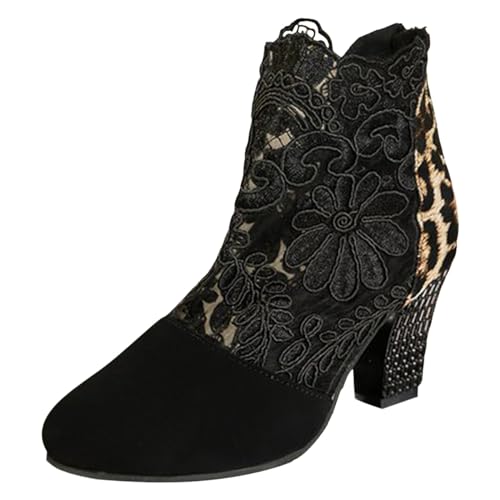 Hallux Valgus Chaussures à talons hauts pour femme Sandales tendance et respirantes avec motif léopard en dentelle Chaussures à talon compensé pour femme...